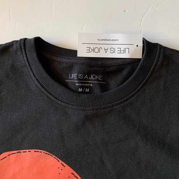 NWT Life Is A Joke by Eleven Paris 100% cotton logo sweatshirt black unisex M - Picture 6 of 8